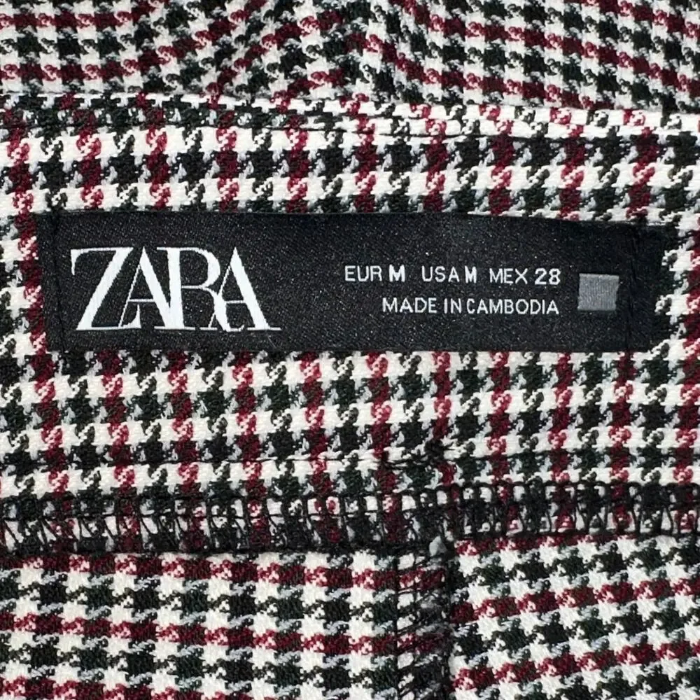 Zara Houndstooth High Rise Skinny Dress Pant Legging Size Medium